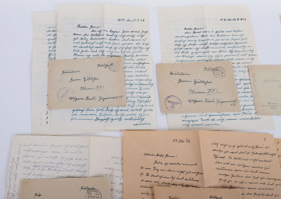 Grouping of 6 Waffen-SS Feldpost Letters with Envelopes, from a Member of Inf. Reg. 9 SS-Division Nord, - 2