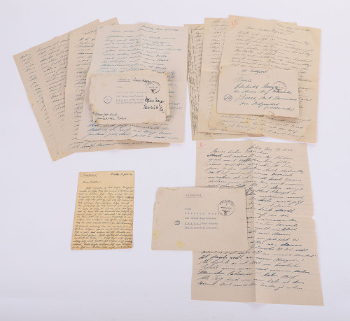 Grouping of 3 Waffen-SS Totenkopf Division Feldpost Letters with Envelopes & SS Postcard