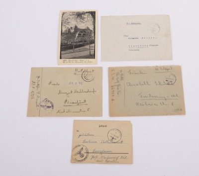 Group of 4 Waffen-SS Feldpost Letters with Envelopes & SS Postcard - 2