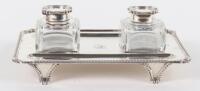 A Victorian silver twin pot inkstand, Gibson & Langman, London 1898