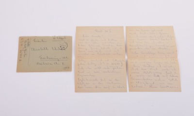 Group of 4 Waffen-SS Feldpost Letters with Envelopes & SS Postcard - 8