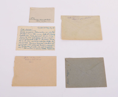 Group of 3 Waffen-SS Feldpost Letters with Envelopes & 2 Waffen-SS FIELD Postcards - 2