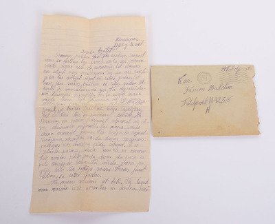 Group of 3 Waffen-SS Feldpost Letters with Envelopes & 2 Waffen-SS FIELD Postcards - 3