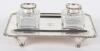 A Victorian silver twin pot inkstand, Gibson & Langman, London 1898 - 4