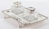 A Victorian silver twin pot inkstand, Gibson & Langman, London 1898 - 5