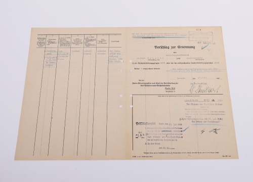 Third Reich Proposal for Appointment Document with Original Ink Adolf Hitler Signature