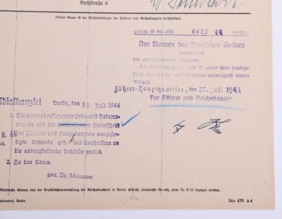 Third Reich Proposal for Appointment Document with Original Ink Adolf Hitler Signature - 5