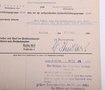 Third Reich Proposal for Appointment Document with Original Ink Adolf Hitler Signature - 6