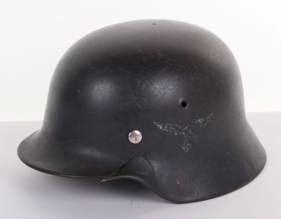 WW2 German Luftwaffe M-40 Battle Damaged Helmet Shell - 2