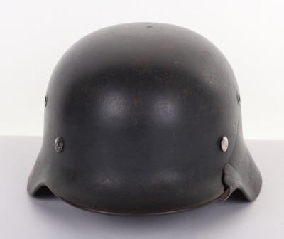 WW2 German Luftwaffe M-40 Battle Damaged Helmet Shell - 4