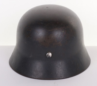 WW2 German Luftwaffe M-40 Battle Damaged Helmet Shell - 5