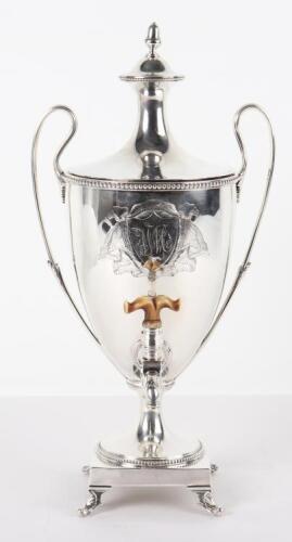 A George III silver coffee urn, Daniel Smith & Robert Sharp, London 1784