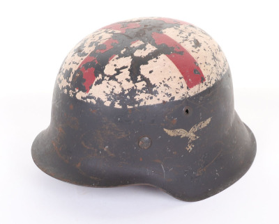 Rare WW2 German Luftwaffe Medics Steel Combat Helmet - 2