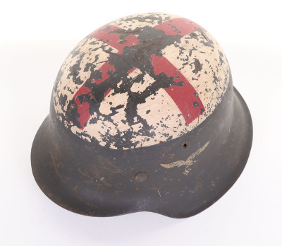 Rare WW2 German Luftwaffe Medics Steel Combat Helmet - 9