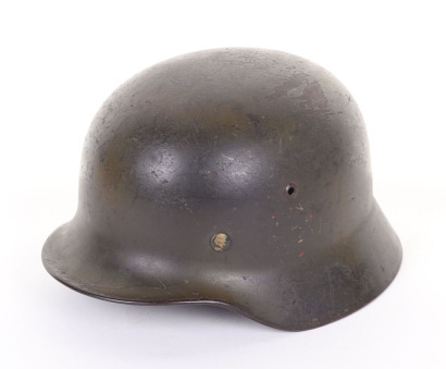 WW2 German Double Decal M-35 Camouflaged Steel Combat Helmet