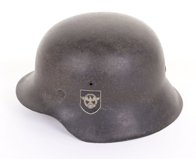 WW2 German Field Police Double Decal M-42 Steel Combat Helmet - 3