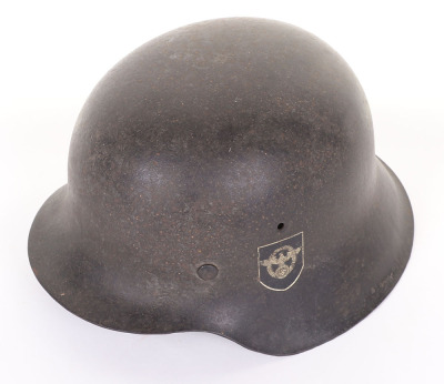 WW2 German Field Police Double Decal M-42 Steel Combat Helmet - 10