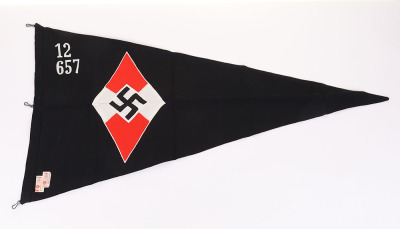 Third Reich Hitler Youth / B.D.M Unit Pennant Flag - 2