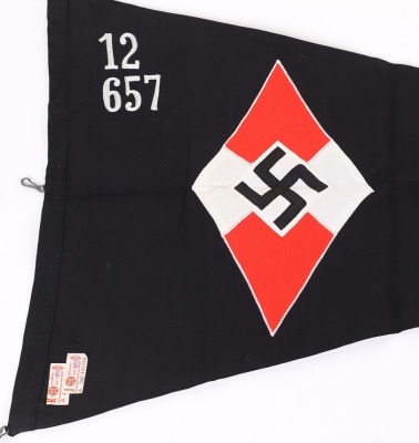 Third Reich Hitler Youth / B.D.M Unit Pennant Flag - 3