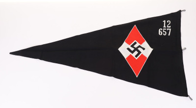 Third Reich Hitler Youth / B.D.M Unit Pennant Flag - 6