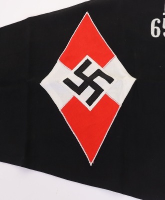 Third Reich Hitler Youth / B.D.M Unit Pennant Flag - 7