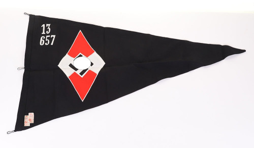 Third Reich Hitler Youth / B.D.M Unit Pennant Flag