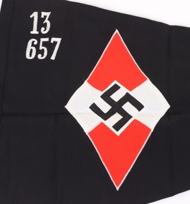 Third Reich Hitler Youth / B.D.M Unit Pennant Flag - 3