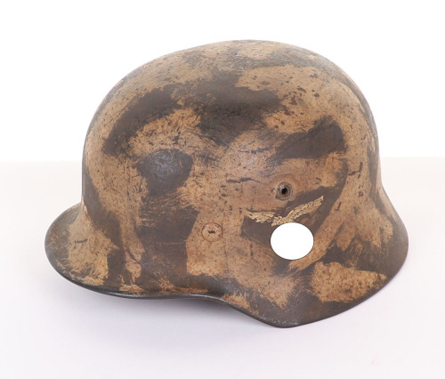 WW2 German Luftwaffe Double Decal Camouflaged Steel Combat Helmet