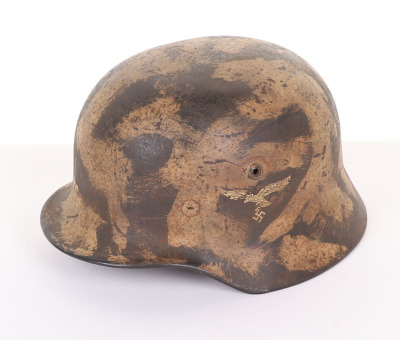 WW2 German Luftwaffe Double Decal Camouflaged Steel Combat Helmet - 2