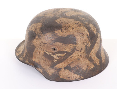 WW2 German Luftwaffe Double Decal Camouflaged Steel Combat Helmet - 3