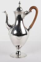 A George III silver bright cut coffee pot, J Daniel, London 1787