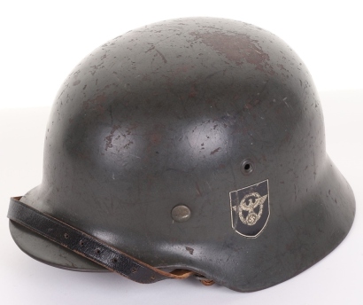 WW2 German Double Decal M-35 Field Police Combat Helmet