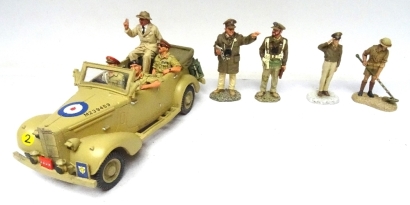 King & Country EA031 Churchill and his Generals with Humber staff Car