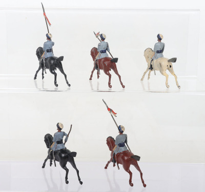 Britains from set 64, complete row of early 2nd Madras Lancers - 3