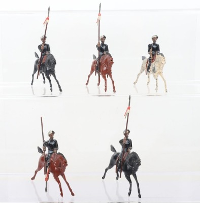 Britains from set 64, complete row of later 16th Light Cavalry