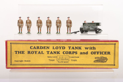 Britains set 1322 Carden Loyd Tank with Royal Tank Corp and Officer, 1934-40