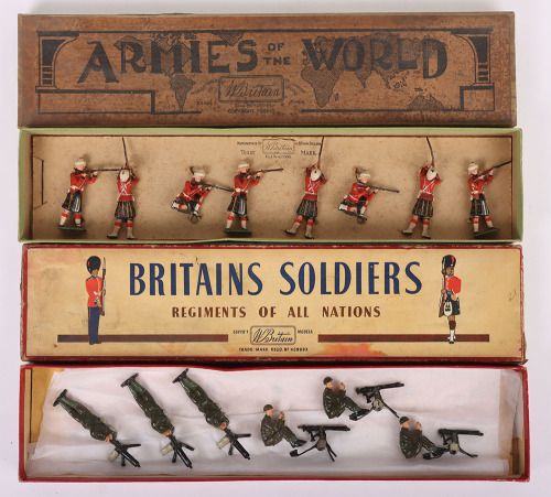 Britains set 1318 British Machine Gunners in steel helmets