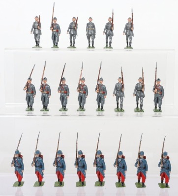 Britains French and German marching soldiers, 1930s