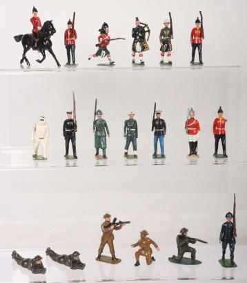 Various Britains soldiers, post war,