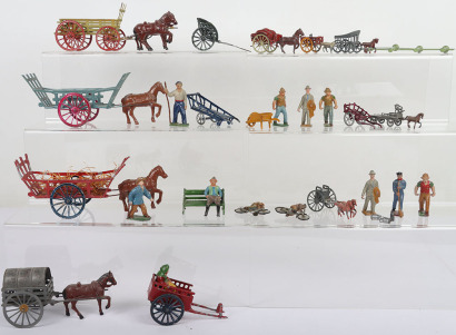 Various French lead farm wagons and people