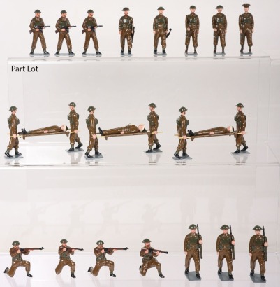 Professionally repainted WWII Infantry Britains toy soldiers