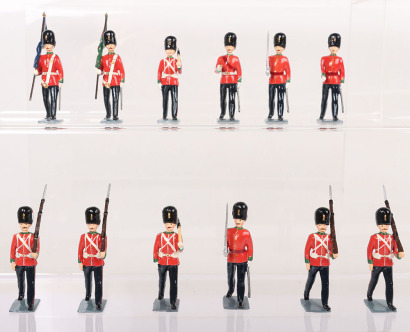 Professionally repainted Northumberland Fusiliers of 1902 Full dress Britains toy soldiers