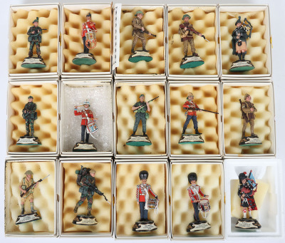 Collection of fifteen boxed Chas C Stadden Studios edition pewter hand painted Military figures