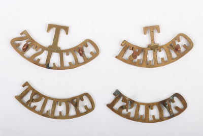 4x WW1 Brass Cyclists Shoulder Titles - 2