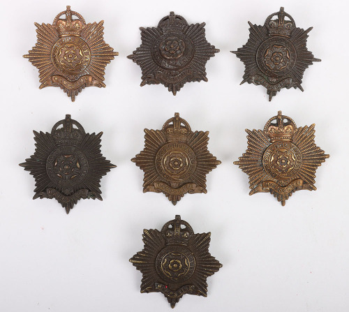 7x Hampshire Regiment Officers Cap / Collar Badges