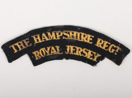 Rare Unofficial 11th Battalion The Hampshire Regiment Royal Jersey Cloth Shoulder Title