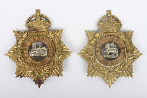 2x Kings crown other ranks Helmet Plates