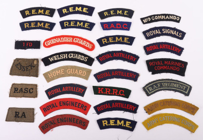 British WW2 Corps Cloth Shoulder Titles