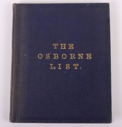 ‘The Osborne List 1909-1910’, a list of staff and cadets at The Royal Naval College, Osborne, Isle of Wight