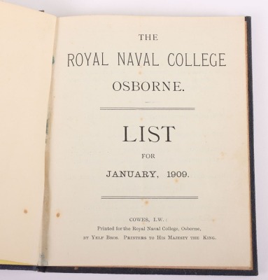 ‘The Osborne List 1909-1910’, a list of staff and cadets at The Royal Naval College, Osborne, Isle of Wight - 2